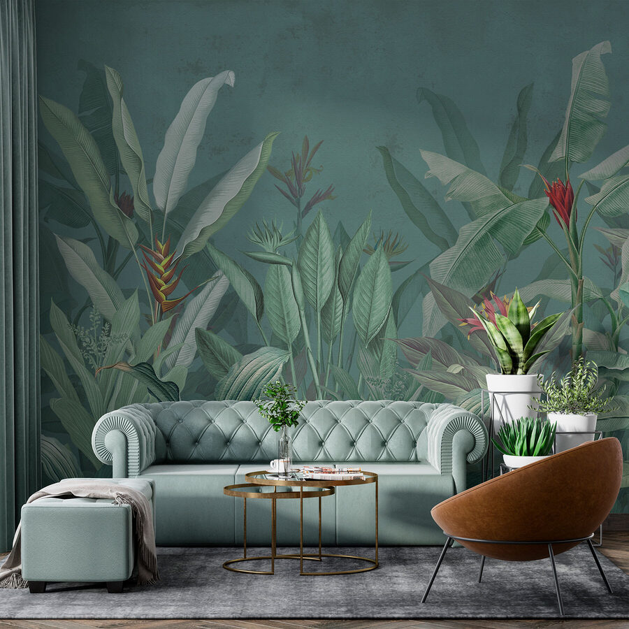 Papel de parede com plantas e flores