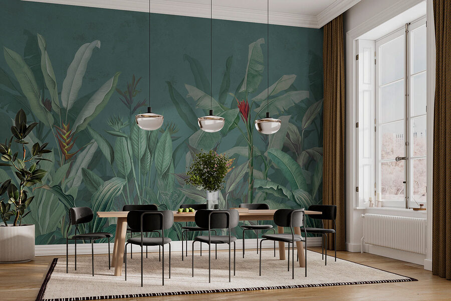 Papel de parede com plantas e flores