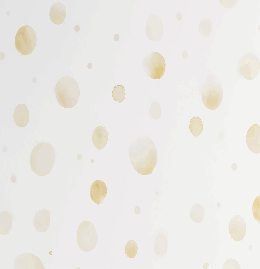 Papel de parede de bolinhas brancas e amarelas