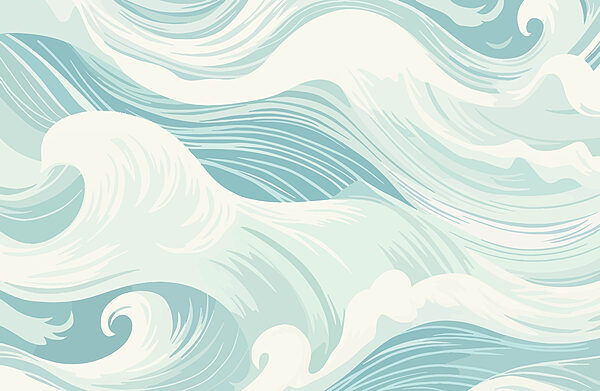 Ondas azuis e brancas Ondas azuis e brancas
