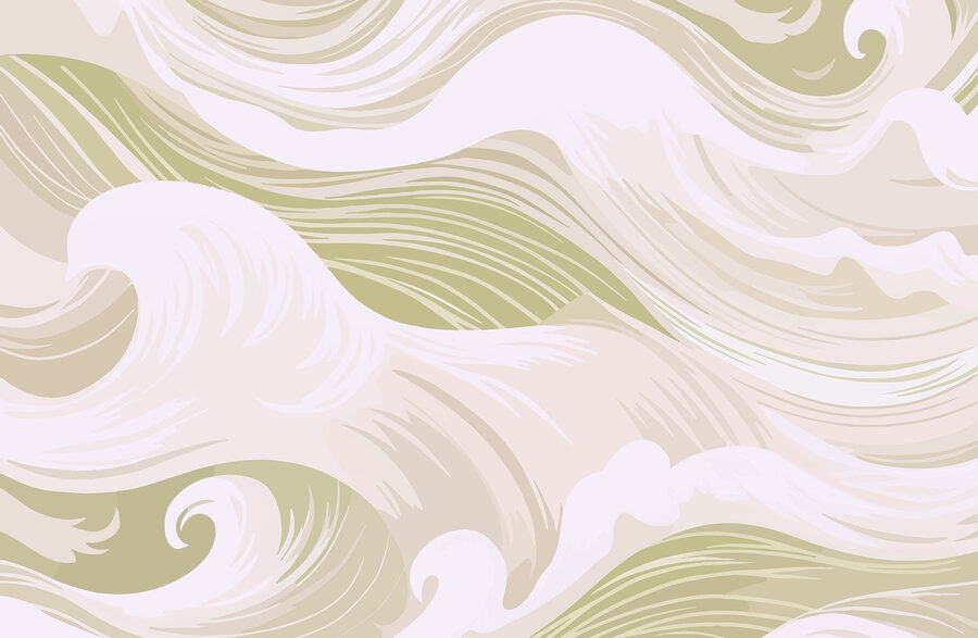 Ondas brancas e verdes