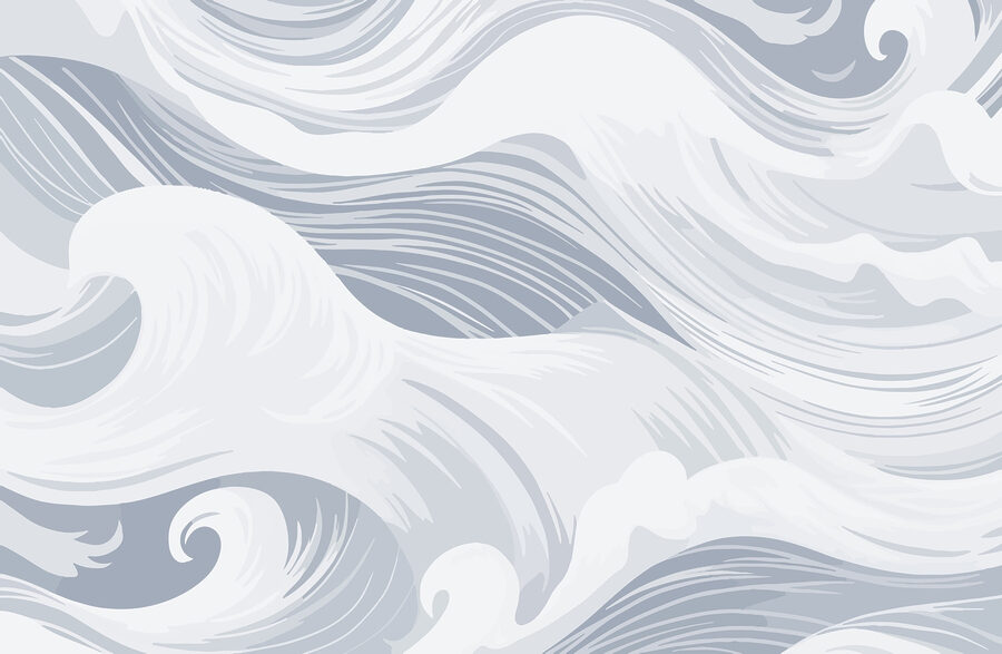Ondas brancas e cinzentas