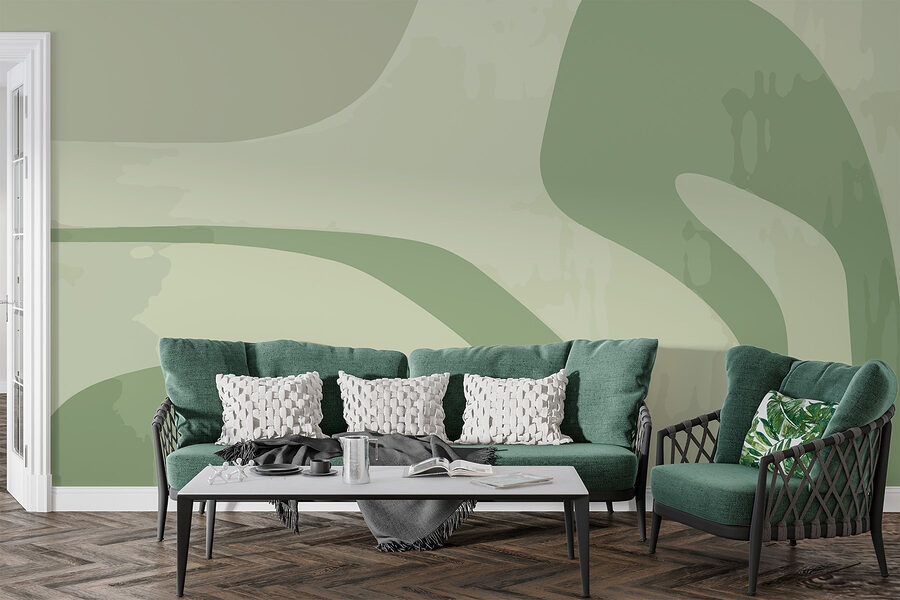 Fundo verde e branco