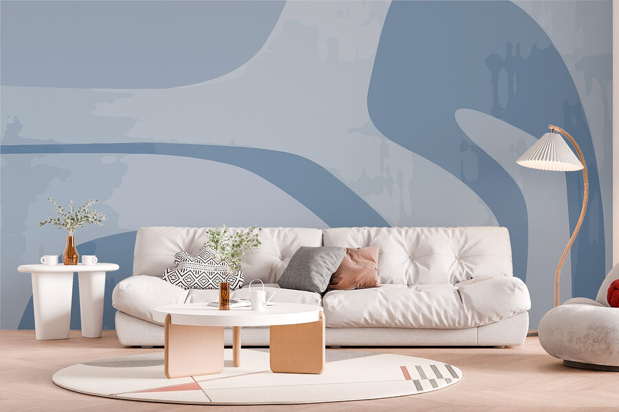Fundo azul e branco