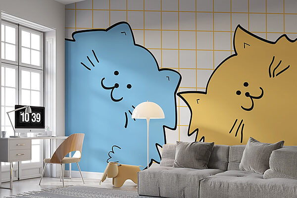 Gato azul e amarelo Gato azul e amarelo