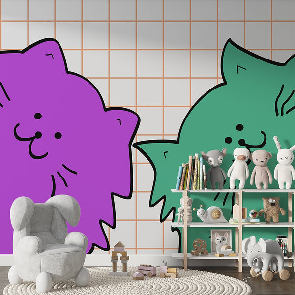 Gato roxo e verde Gato roxo e verde