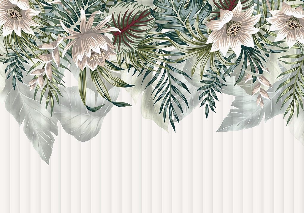 Grande plano de flores e folhas Grande plano de flores e folhas