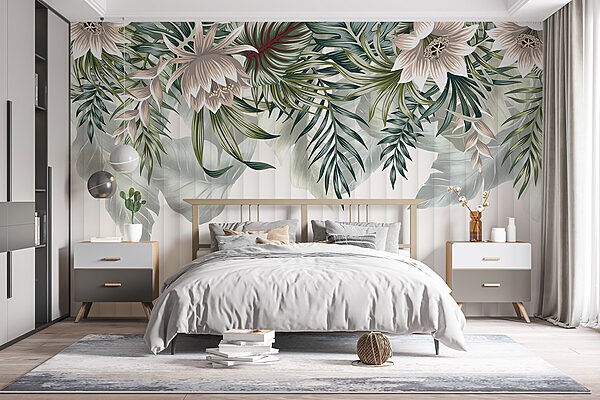 Grande plano de flores e folhas Grande plano de flores e folhas