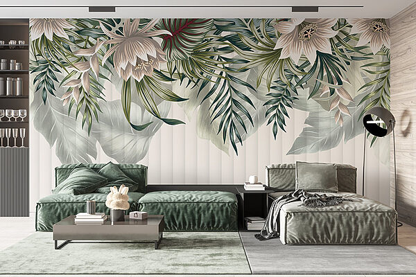Grande plano de flores e folhas Grande plano de flores e folhas