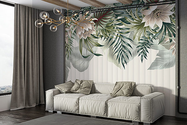 Grande plano de flores e folhas Grande plano de flores e folhas