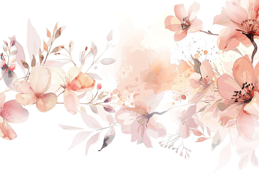 Pintura de flores e folhas Pintura de flores e folhas