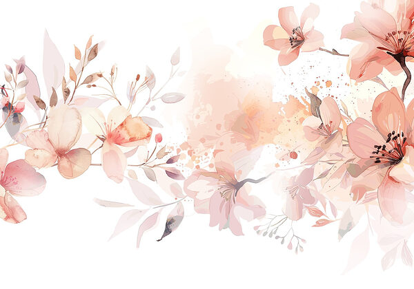Pintura de flores e folhas Pintura de flores e folhas