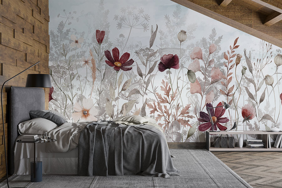 Pintura de flores e plantas