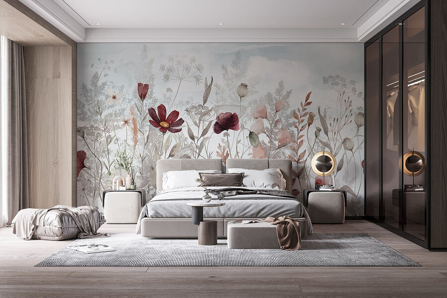 Pintura de flores e plantas