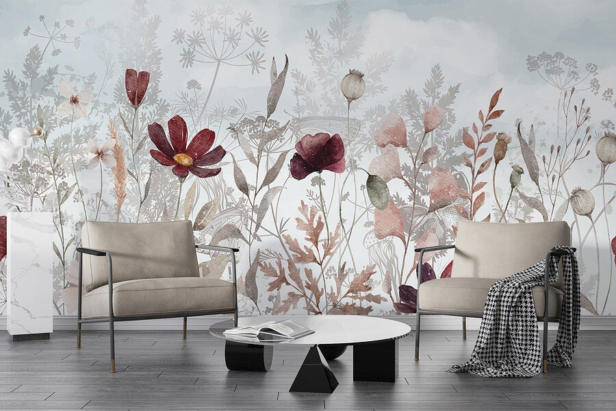 Pintura de flores e plantas