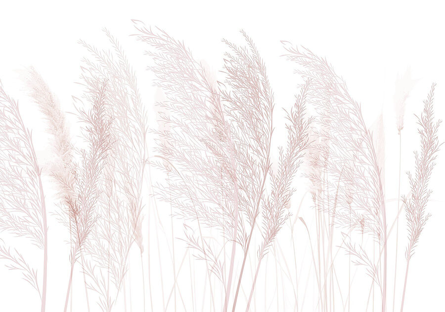 Papel de parede Grupo de relva com flores cor-de-rosa - Image 7