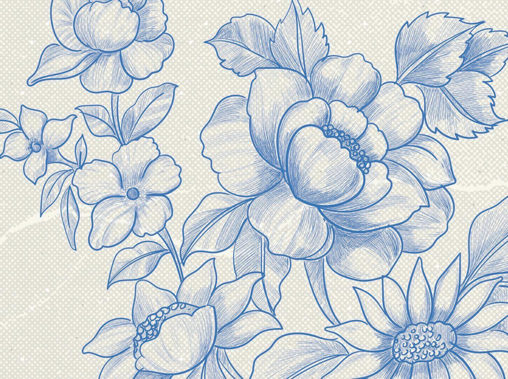 Desenho de flores e folhas Desenho de flores e folhas
