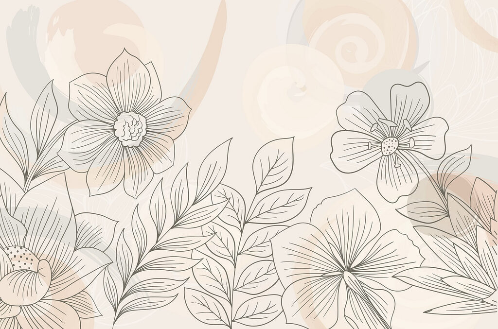 Desenho de flores e folhas Desenho de flores e folhas