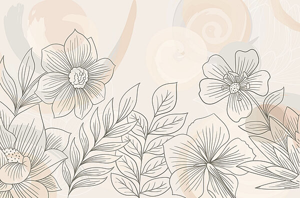 Desenho de flores e folhas Desenho de flores e folhas