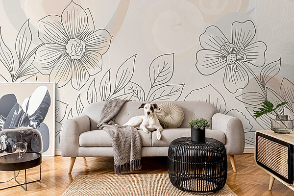 Desenho de flores e folhas Desenho de flores e folhas