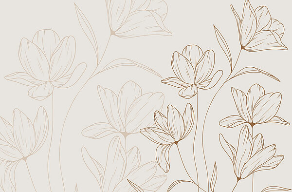 Desenho de flores sobre um fundo branco Desenho de flores sobre um fundo branco