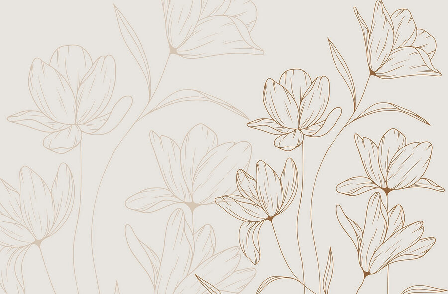 Desenho de flores sobre um fundo branco