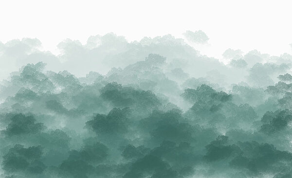 Céu enevoado, verde e branco Céu enevoado, verde e branco