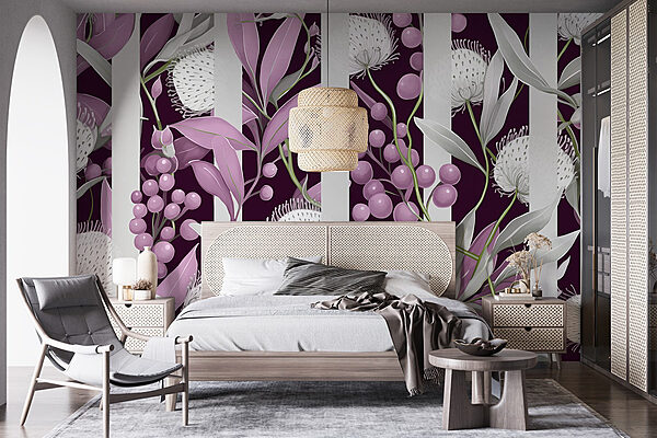 Padrão floral roxo e branco Padrão floral roxo e branco