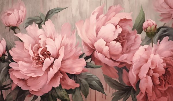 Peónias delicadas em suave floração Peónias delicadas em suave floração