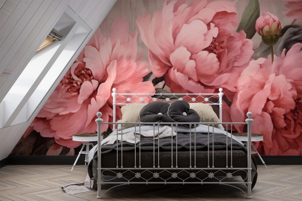 Peónias delicadas em suave floração Peónias delicadas em suave floração