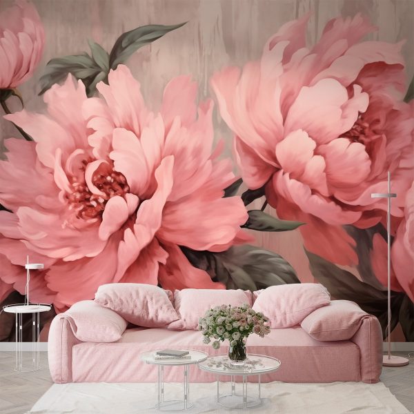 Peónias delicadas em suave floração Peónias delicadas em suave floração