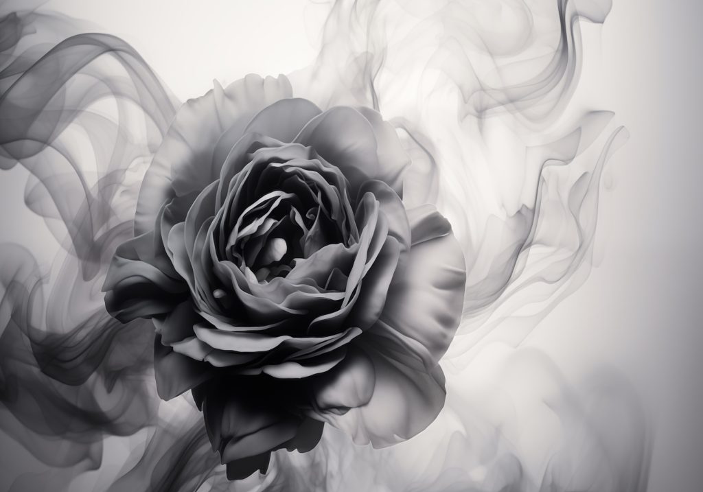 Imagem a preto e branco de uma rosa Imagem a preto e branco de uma rosa