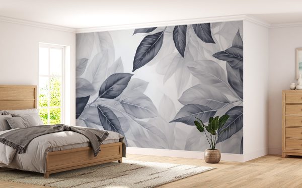 Elegância em padrões monocromáticos de folhas Elegância em padrões monocromáticos de folhas