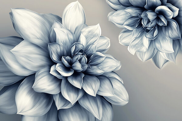 Design floral elegante em tons monocromáticos Design floral elegante em tons monocromáticos