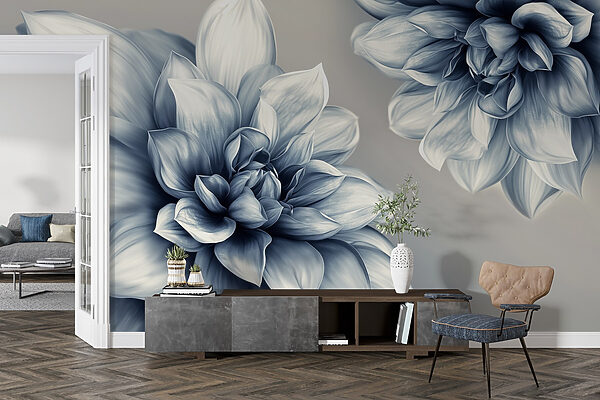 Design floral elegante em tons monocromáticos Design floral elegante em tons monocromáticos