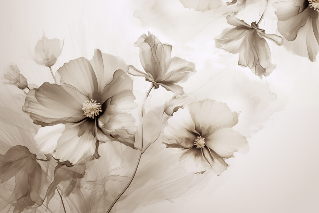 Grupo de flores sobre um fundo branco Grupo de flores sobre um fundo branco