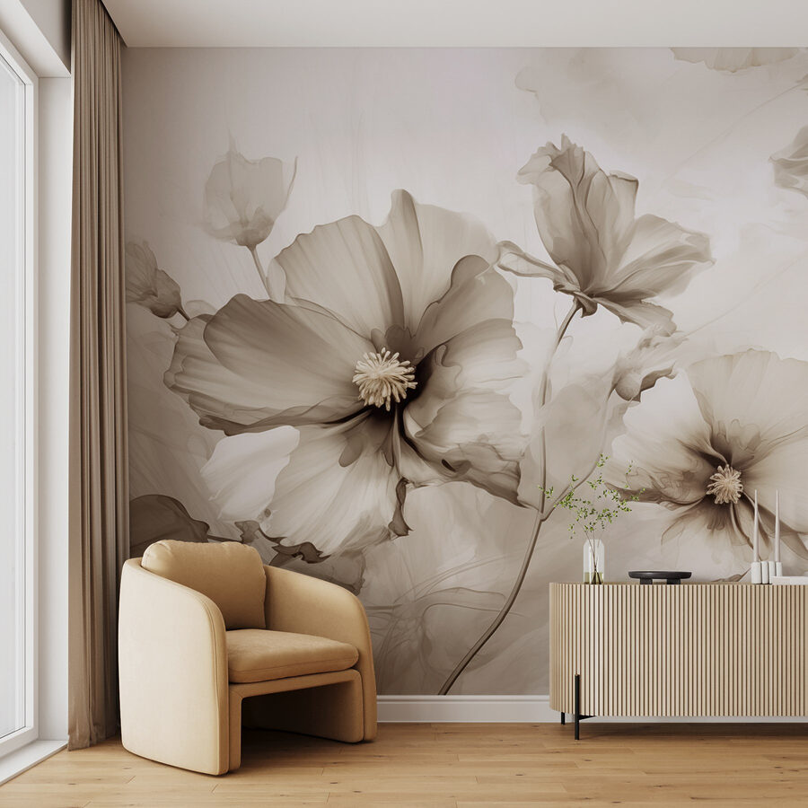 Grupo de flores sobre um fundo branco