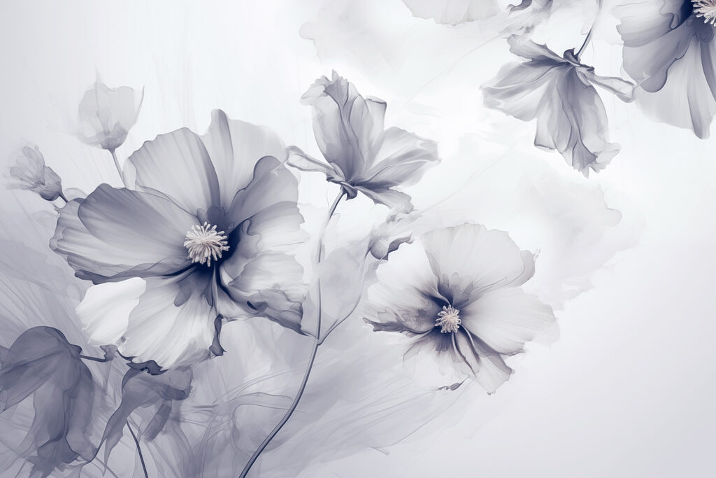 Grupo de flores sobre um fundo branco Grupo de flores sobre um fundo branco
