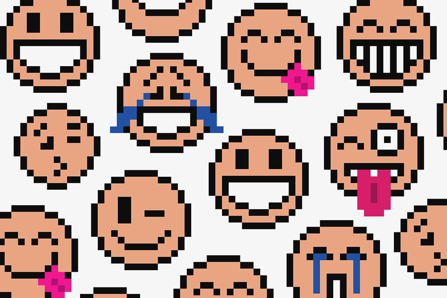 Padrão sem costuras de caras sorridentes