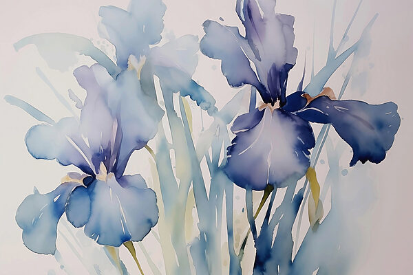 Pintura de flores sobre um fundo branco Pintura de flores sobre um fundo branco