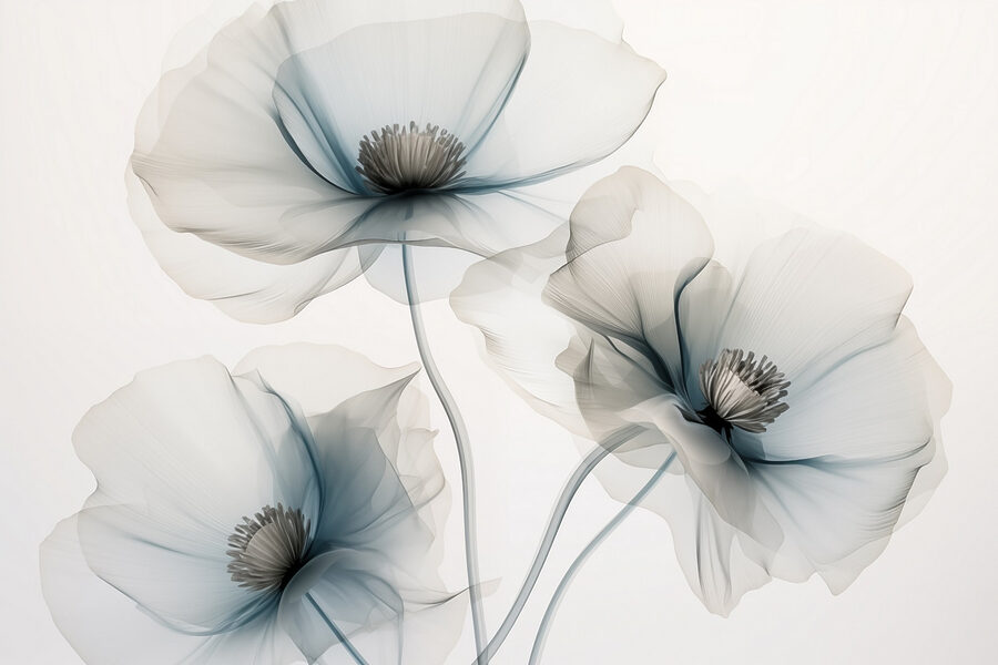 Grupo de flores com pétalas azuis claras