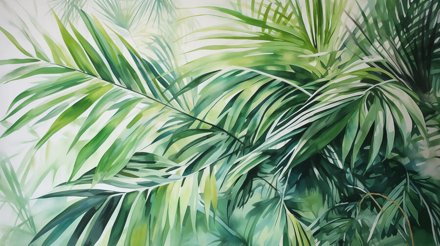 Papel de parede Folhas verdes exuberantes em harmonia vibrante - Image 3