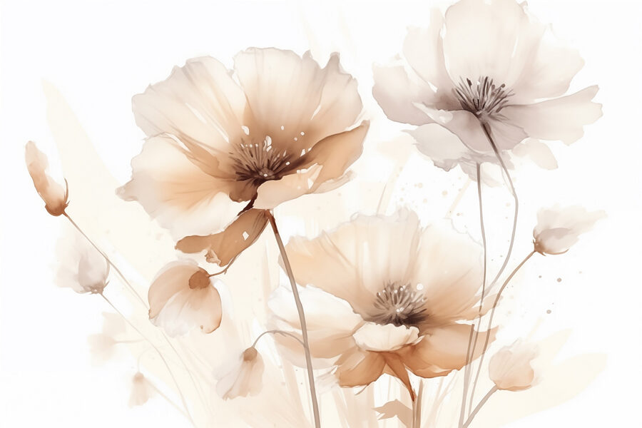 Flores delicadas em tons suaves