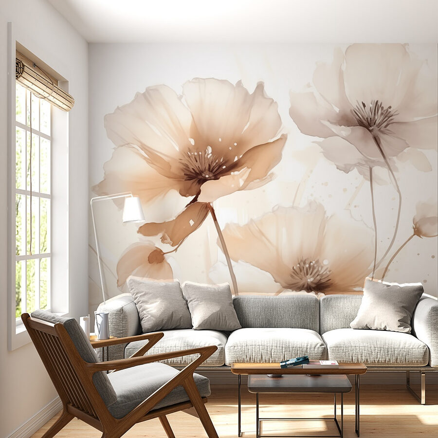 Flores delicadas em tons suaves