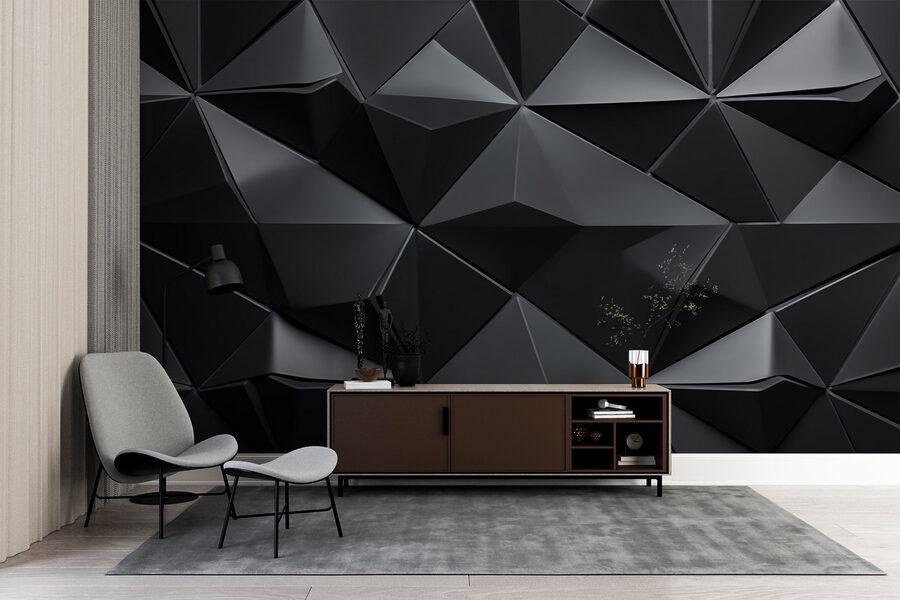 Padrão triangular preto e cinzento