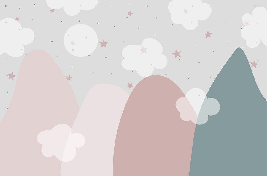 Paisagem com nuvens e estrelas