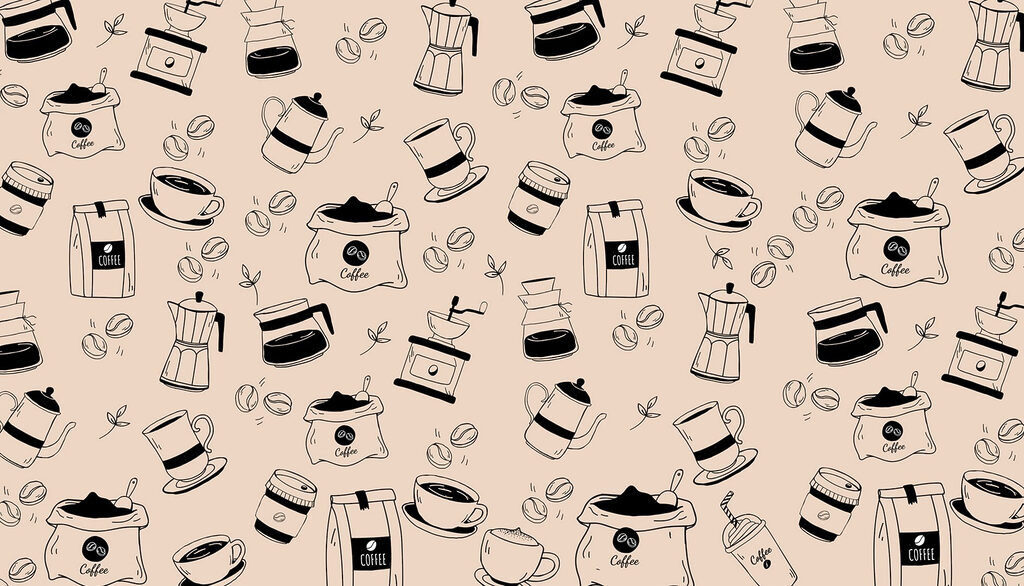 Padrão de objectos de café Padrão de objectos de café