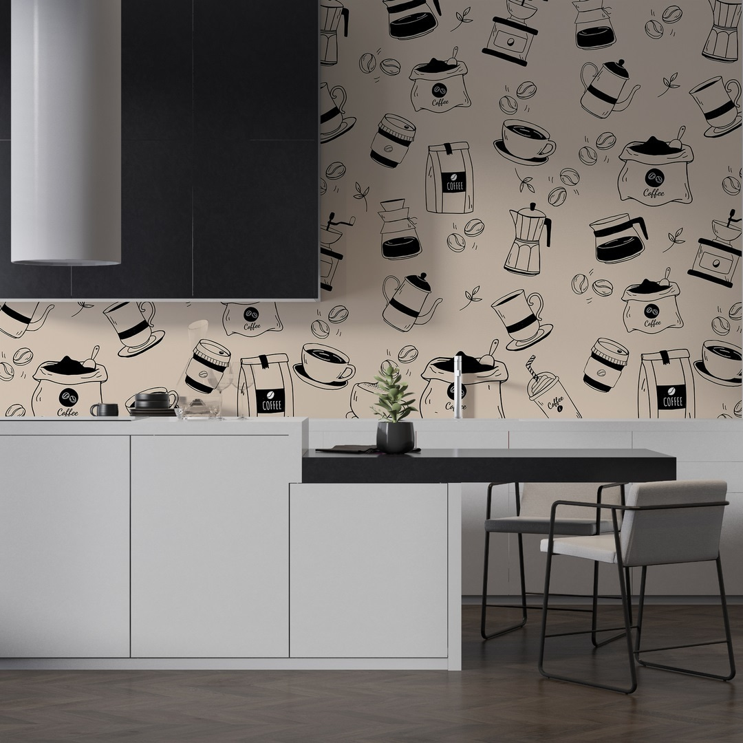 Pattern of coffee objects