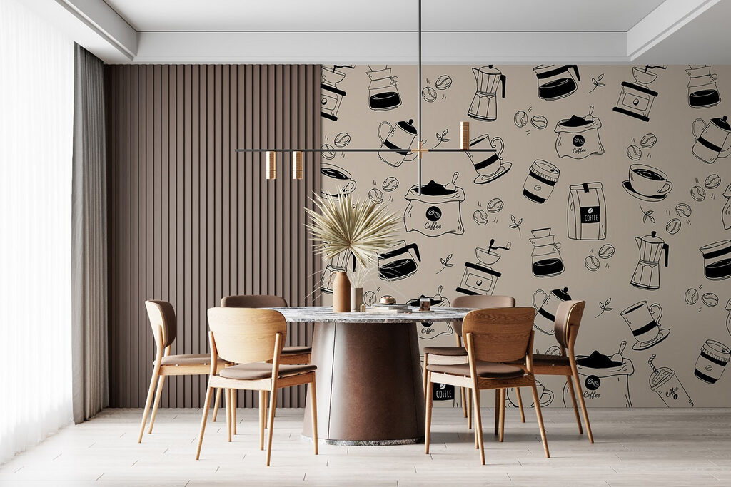 Pattern of coffee objects