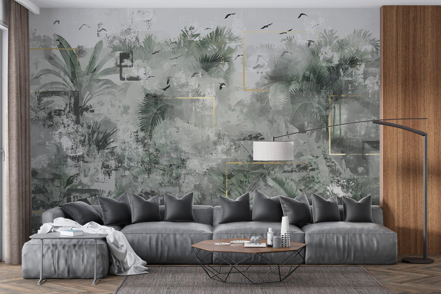 Pintura de uma floresta tropical